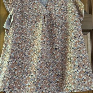 SHEIN Floral Blouse - Blue and Brown